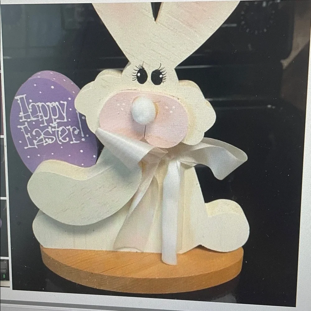 Happy Easter wooden bunny table decor